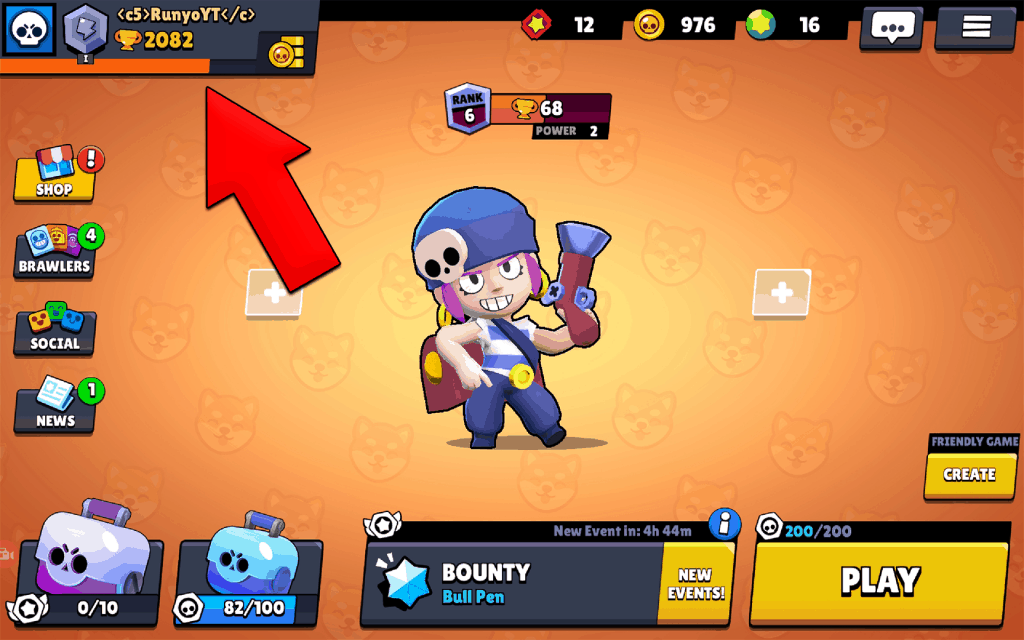 Click on trophy road in Brawl Stars