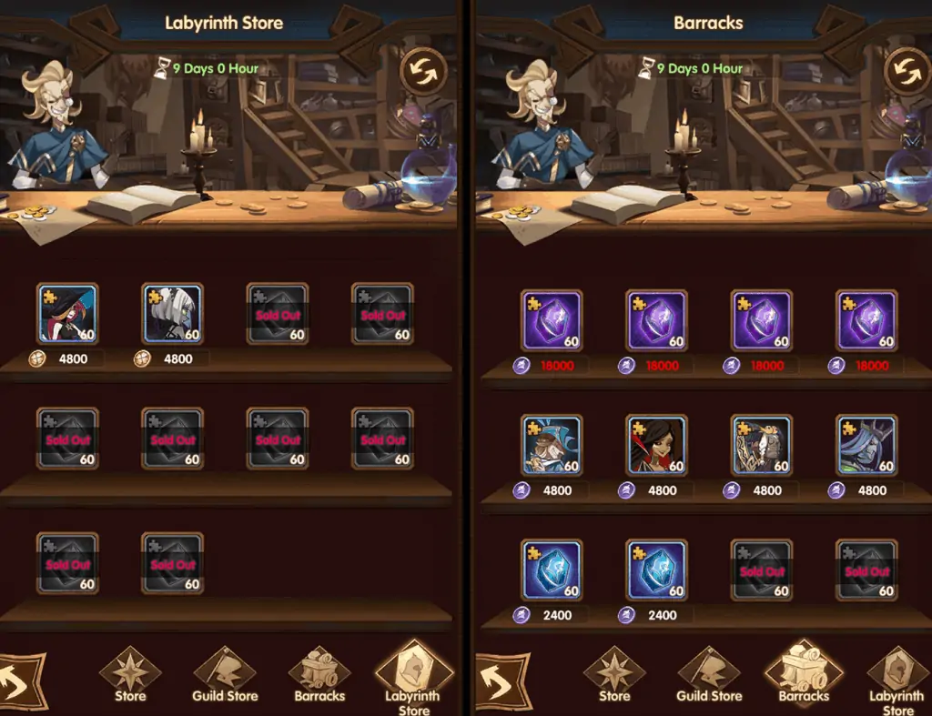 Soulstone in Labyrinth Store and Barracks AFK Arena