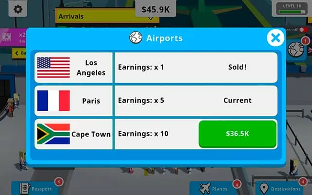 Idle Tap Airport buy new airports