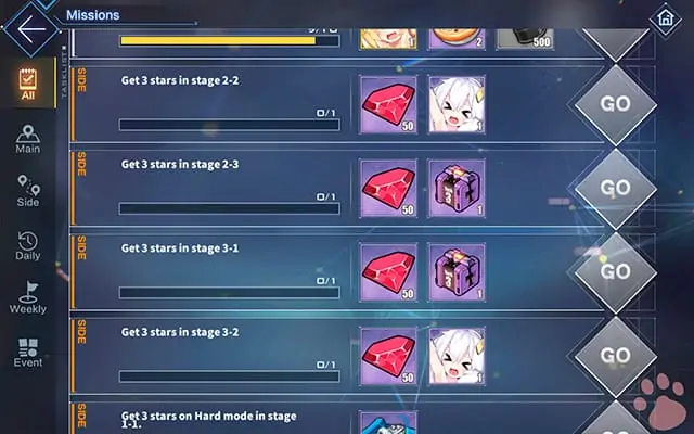 Azur Lane gems from missions