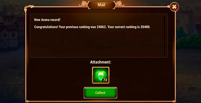 Hero Wars emeralds reward from arena