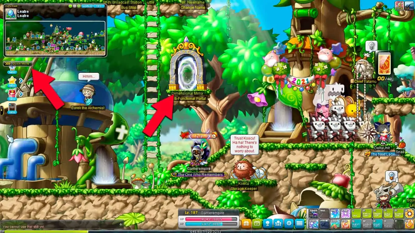 Maplestory Dimensional Mirror and Quick Move