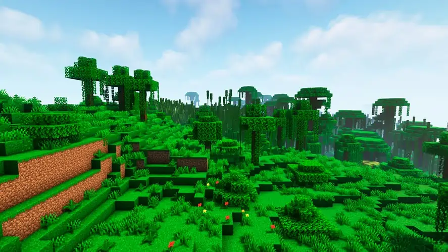 Minecraft bamboo forest in jungle biome