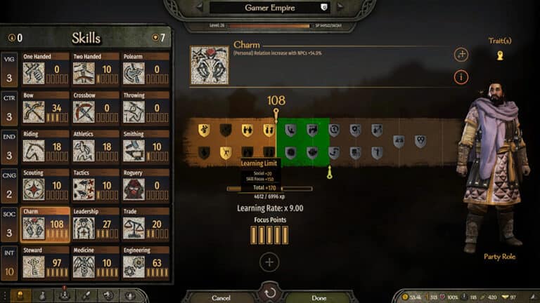 Mount & Blade 2: Bannerlord - Best Skills (Starter, Main) - Gamer Empire