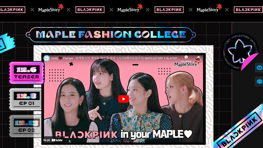 Maplestory X BLACKPINK Collaboration Out Today, December 8