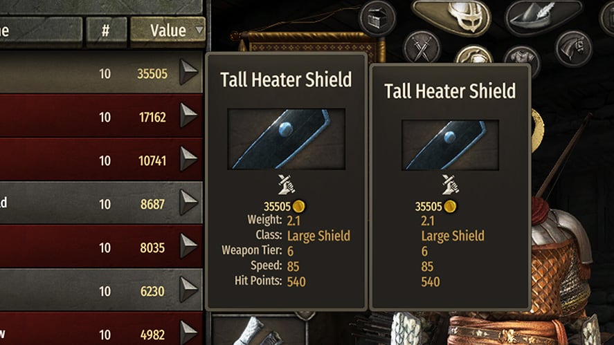 Mount and Blade 2 Bannerlord Best Weapons Tall Heater Shield
