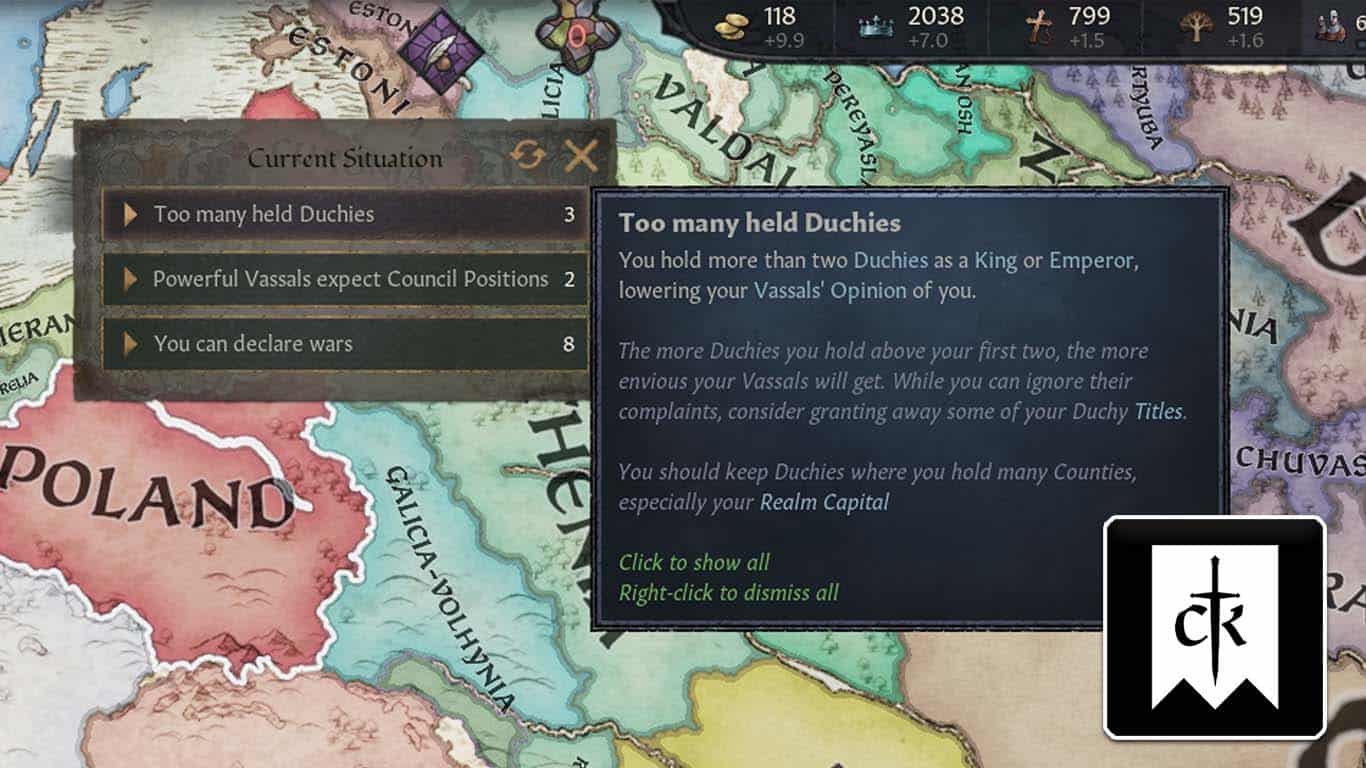 You are currently viewing Crusader Kings 3 – How to Fix Too Many Held Duchies Warning