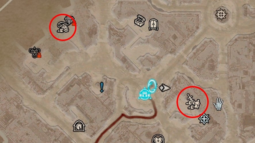 Diablo 4 Weapon Armor and Accessory Vendor Icons on Map