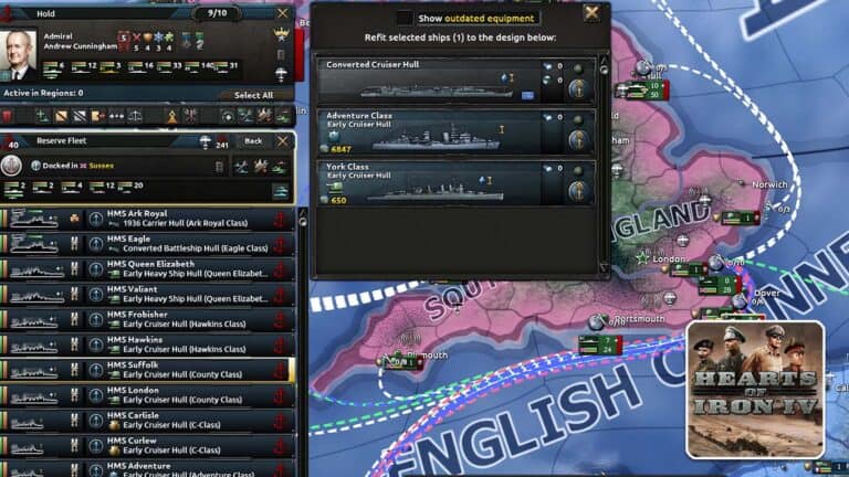 Read more about the article Hearts of Iron 4 (HOI4) – How to Refit Ships