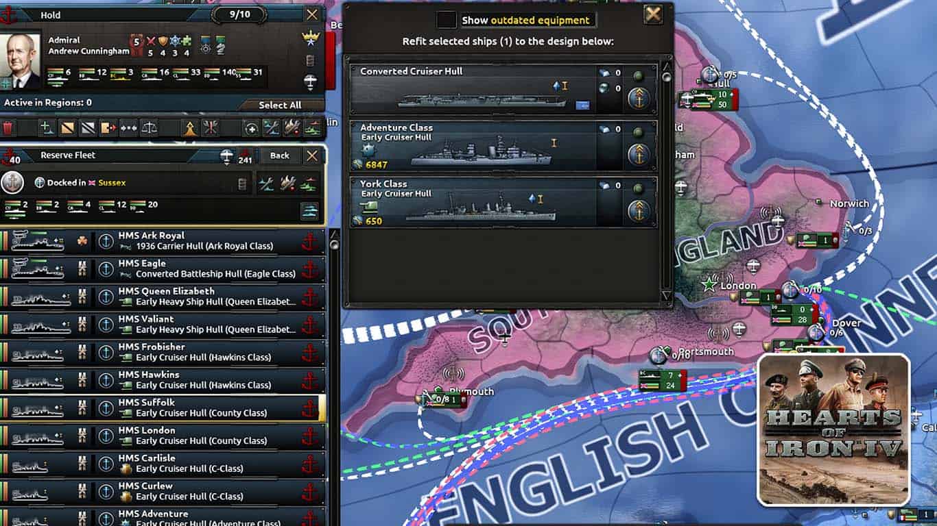 Hearts of Iron 4 (HOI4) – How to Refit Ships